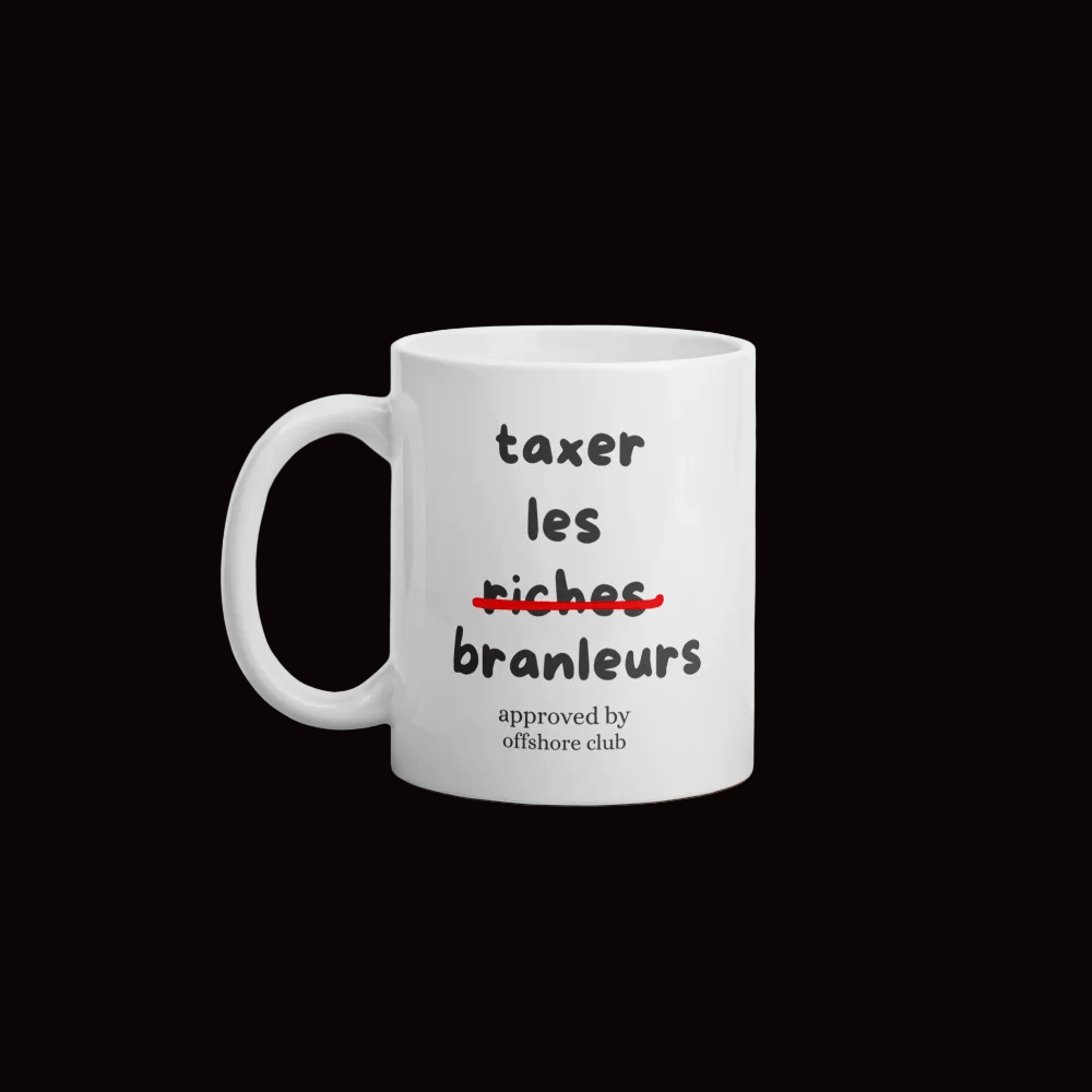 Mug taxer les branleurs avec un design humoristique, idéal pour un usage quotidien et un effet décalé.